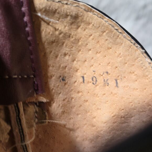 Western Kids Size 19.5 Or US 1 Burgundy Leather  Embroidered Cowboy Pointed toe - Picture 8 of 10